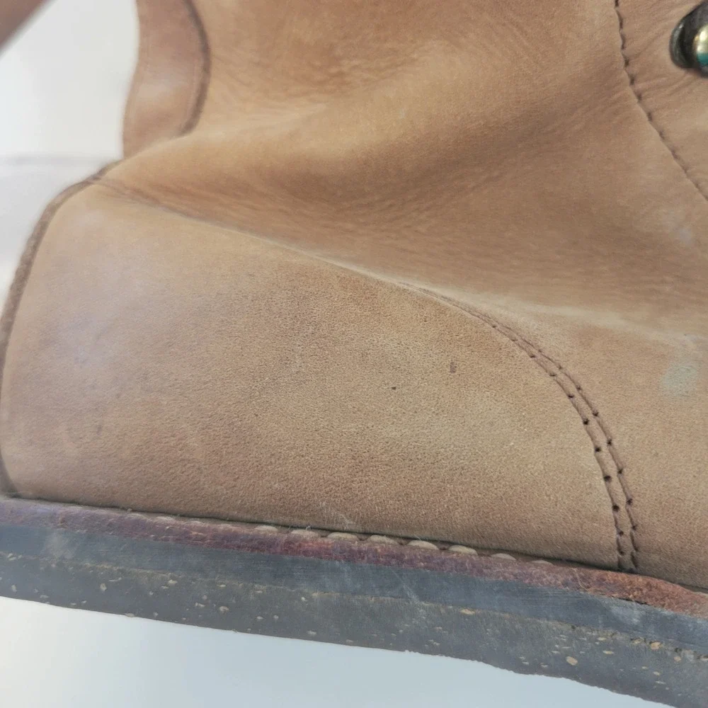 LL Bean Katahdin Iron Works Engineer Boots Brown Leather Cap Toe Mens 9.5 D